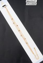 Elegant Gold-Finish Double-Row Crystal Flower Bracelet