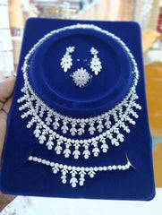 Stunning Silver-Finish Full Jewelry Set