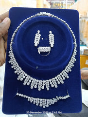 Stunning Silver-Finish Full Jewelry Set