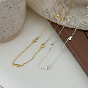 925 Sterling Silver Loving Heart Necklace Simple Temperament Internet Celebrity Necklace