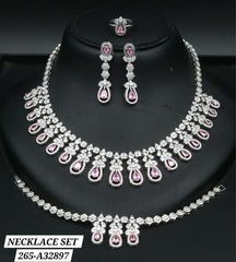 egal Ruby & Diamond-Style Wedding Jewelry Set